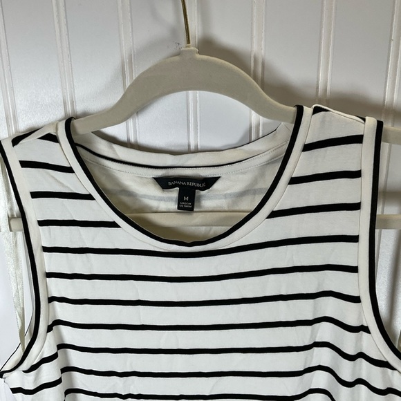 Banana Republic Black & White Striped Maxi Sleeveless Dress - Picture 3 of 3